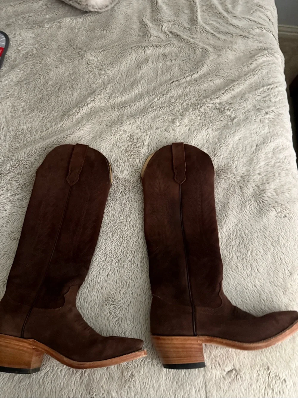 Fenoglio Women's Brown Suede Western Knee-High Boots